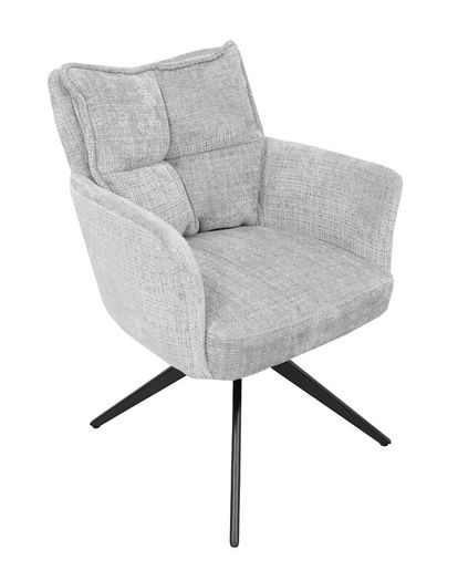 Cremona Swivel Armchair Light Grey Chenille 360