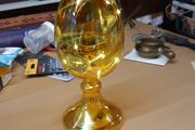 Egg shaped glass ornament