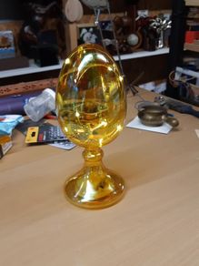 Egg shaped glass ornament