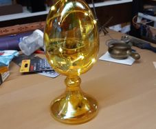 Egg shaped glass ornament