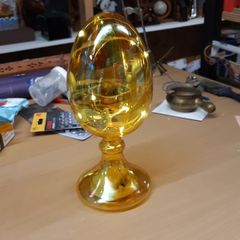 Egg shaped glass ornament