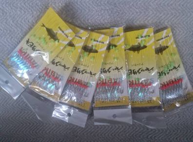 9hooks silver feathers 6packs for 10euro