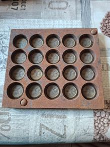 Rare Heavy Antique Medical Caduceus Brass and Metal Coin or Badge for 20 Piece Metal Mold around 1914 to 1945,