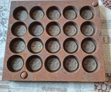Rare Heavy Antique Medical Caduceus Brass and Metal Coin or Badge for 20 Piece Metal Mold around 1914 to 1945,