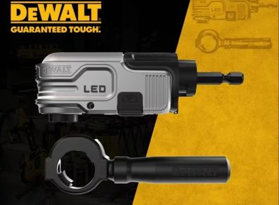Dewalt DTLRA-QZ Right Angle Impact Chuck 1/4inch hex with LED light rechargeable with usb lead