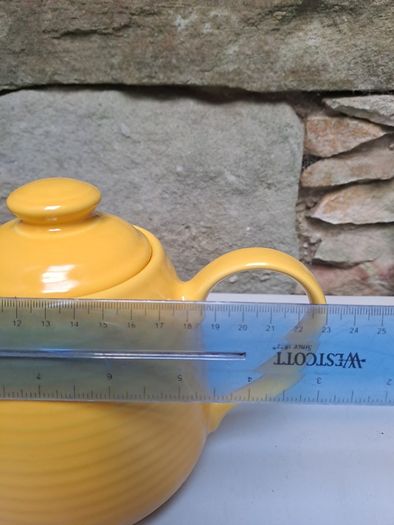 Vintage Rayware Yellow Ceramic Teapot