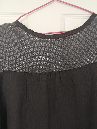 Linen Dress with Sequins
