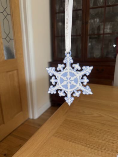 Wedgwood Christmas Tree Blue Snowflake Ornament