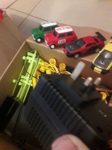 Old Scalextric set  with 4 cars