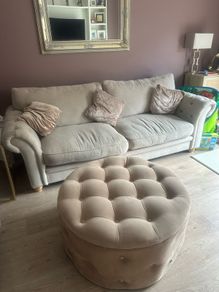 3 + 4 seater couches and pouffe/ottoman
