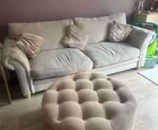 3 + 4 seater couches and pouffe/ottoman