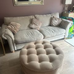 3 + 4 seater couches and pouffe/ottoman