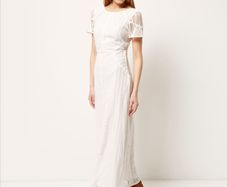 Cream Embroidered Maxi Dress