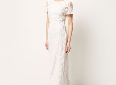 Cream Embroidered Maxi Dress