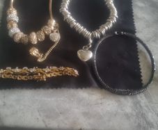 4 bracelets gold and silver