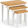 Free Express Shipping Cleo Nest Of Tables, Oak, Height: 46, Width: 48, Depth: 33cm Multiple Colours Available Image 5