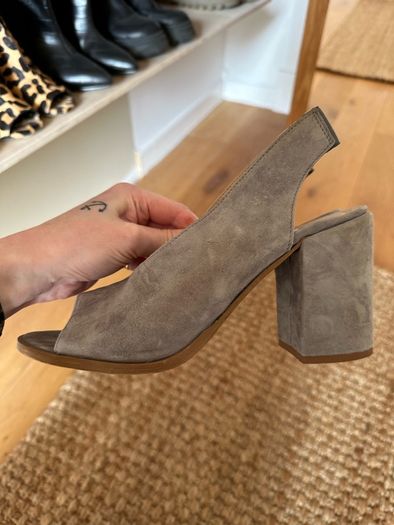 Carvela grey suede sling back