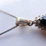 Vintage Sterling Silver Black Teardrop Pendant, Natural Onyx Necklace, Large Black Pendant, Silver Teardrop Pendant, length 18" - 4,5g Image 3