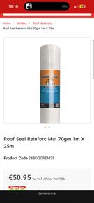 Roof seal reinforcing mat for roof repair 1m x 18m