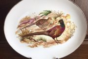 Vintage Staffordshire pottery  Medium Oval Meat platter Grouse and Pheasant Game theme