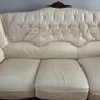 3 Piece Leather Sofa Suite Carved Wood Frame Ornate Italian Style Image 3