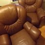 2 matching brown leather armchairs Image 2