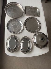 Silver plated trays & dishes