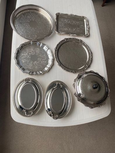 Silver plated trays & dishes