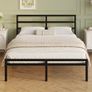 Double Bed Frame with Headboard and Footboard, 30 cm High, Heavy Duty 4ft6 Metal Bed Frame Double with Steel Slats, Storage Space Underbed, Noise Free, Easy Assembly, Black Image 7