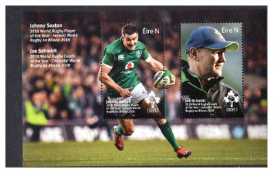 2019 Ireland Irish Rugby: Johnny Sexton & Joe Schmidt Commemorative Stamps Miniature Sheet Mint Never Hinged (MNH)
