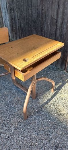vintage French kids study art school table in very original condition very well built and sturdy