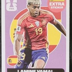 Lamine yamal extra sticker purple panini world cup 2026