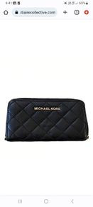 Authentic Michael Kors - Susannah - Quilted Soft Leather Zip Around Wallet - Black - RRP 140