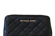 Authentic Michael Kors - Susannah - Quilted Soft Leather Zip Around Wallet - Black - RRP 140