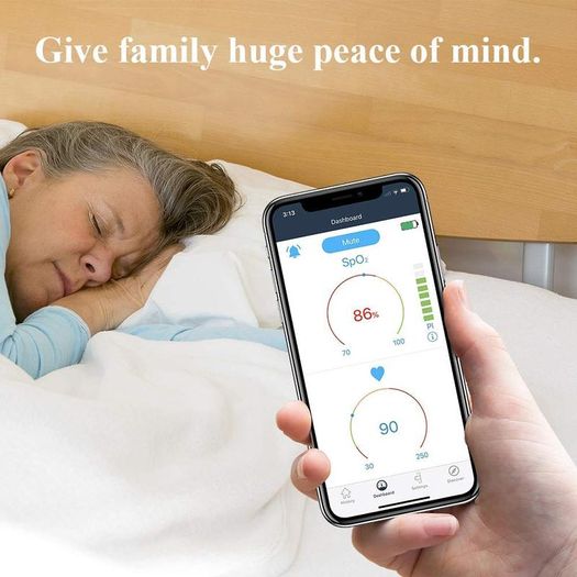 Pulse Oximeter Bluetooth, Oxygen Saturation Monitor, Wireless Blood Oxygen Monitor with Audio Reminder on Device & Smartphone Free APP, Meter SpO2 Pulse Rate for Adult Tracker Rechargeble