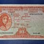 Ireland 10/ Shilling 1943 Lady Lavery War Code R Banknote Image 2