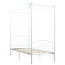 Canopy Bed Frame White Metal 90x200 cm Image 4