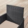 Garden Furniture Set 3 Pieces 2 x Garden Chair  1 x Garden table poly rattan, tempered glass, Image 5
