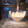 White PLA 3D printed Christmas tree decoration Ball with a candelight Image 5