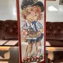 Vintage Wool Needlepoint Skater Girl Wall Art Framed Textile Decor Image 8
