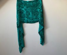 Vintage Besarani London Silk Blend Devore Velvet Burnout Scarf Evening Shawl