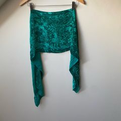 Vintage Besarani London Silk Blend Devore Velvet Burnout Scarf Evening Shawl