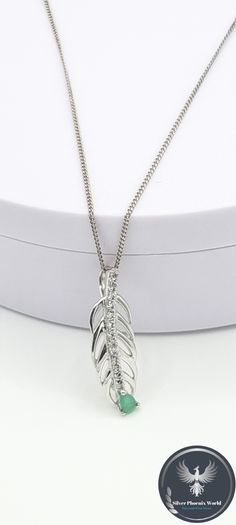 Spinel With Emerald Teardrop Base On Sterling Silver Necklace