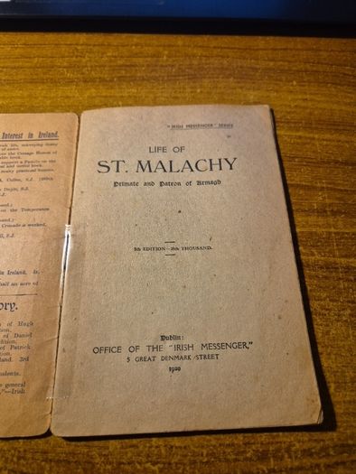 Antique, 1920. St Malachy Primate and Patron of Armagh. Irish Messenger Series