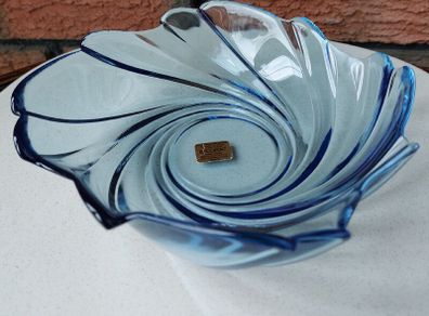 Vintage Arcoroc Ice Blue Scalloped Serving Bowl