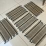 New 5 Striped Rectangular Seagrass Placemats with Black Stripe and Fringe Image 3