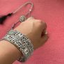 Elegant Silver-Tone CZ Necklace & Bangle Set Image 2