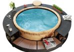 Black Poly Rattan Spa Surround