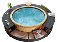 main image for ad Black Poly Rattan Spa Surround