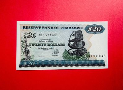 Zimbabwe  20  Dollars  1994  PICK  4d  Verified Under Uv Light.  ( Uncirculated )